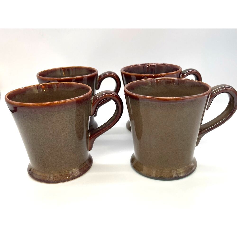 JC Penney China Variations Granite Brown Set of 4 Coffee Mugs 4"